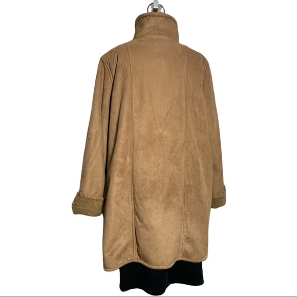 Penmanship Suede Fur Mid Long Winter Coat - Picture 9 of 14